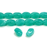 Czech Pressed Glass Bead - Smooth Twisted Oval 09x7MM OPAL JADE