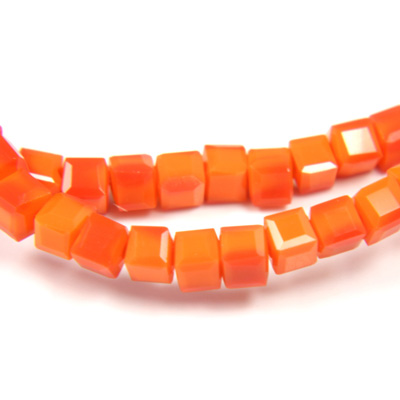 Chinese Cut Crystal Bead 30 Facet - Cube 02x2MM ORANGE