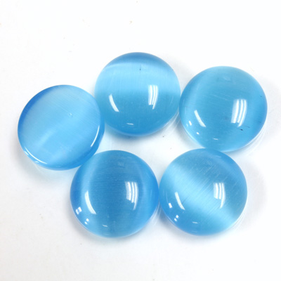 Fiber-Optic Cabochon - Round 13MM CAT'S EYE AQUA