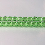 Czech Glass Fire Polish Bead - Round 05MM PERIDOT