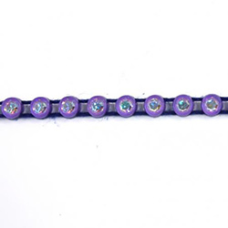 Plastic Rhinestone Banding 1 Row PP17 (SS8) CRYSTAL AB-PURPLE