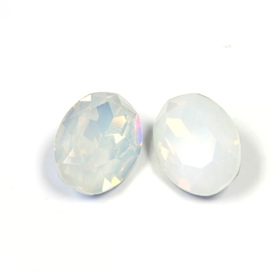 Cut Crystal Point Back Fancy Stone Foiled - Oval 18x13MM OPAL WHITE