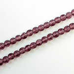 Czech Pressed Glass Bead - Melon Ribbed Round 5MM AMETHYST