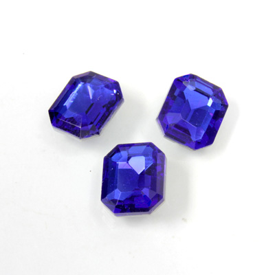 Cut Crystal Point Back Fancy Stone Foiled - Cushion Octagon 12x10MM SAPPHIRE