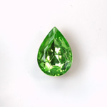 Glass Point Back Foiled Tin Table Cut (TTC) Stone - Pear 15x11MM PERIDOT