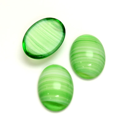 Glass Medium Dome Cabochon - Oval 18x13MM PORPHYR GREEN