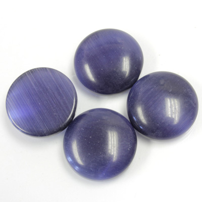 Fiber-Optic Cabochon - Round 15MM CAT'S EYE BLUE