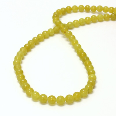 Gemstone Bead - Smooth Round 06MM JADE OLIVE