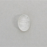 Gemstone Flat Back Carved Scarab 14x10MM MATTE CRYSTAL