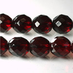 Czech Glass Fire Polish Bead - Round 14MM GARNET