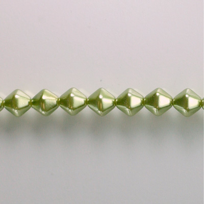 Czech Glass Pearl Bead - Hex/Lantern 06MM DARK OLIVE 70458