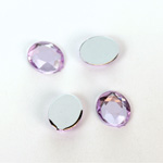 Plastic Flat Back Foiled Rose Cut Rhinestone - Oval 12x10MM LT AMETHYST