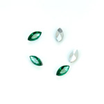 Plastic Point Back Foiled Stone - Navette 08x4MM EMERALD