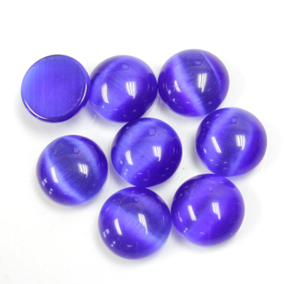 Fiber-Optic Cabochon - Round 10MM CAT'S EYE ROYAL BLUE