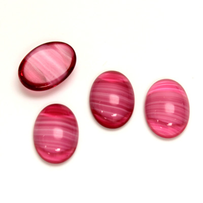 Glass Medium Dome Cabochon - Oval 14x10MM PORPHYR ROSE