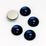 Plastic Flat Back Foiled Cabochon - Round 11MM MONTANA