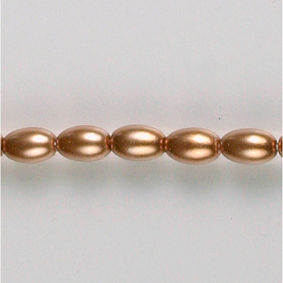 Czech Glass Pearl Bead - Oval 06x4MM COPPER 70415