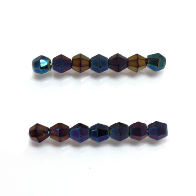 Czech Glass Fire Polished Bead - Bicone 04MM IRIS BLUE