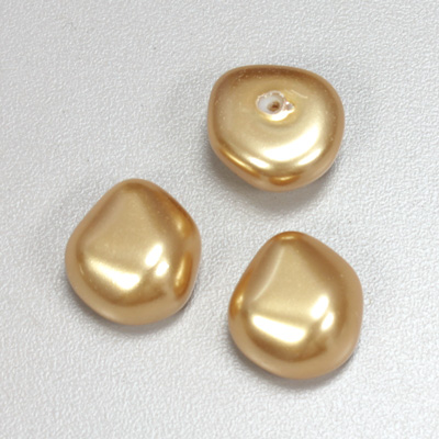 Glass Cabochon Baroque Top Pearl - Potato 18x16MM GOLD