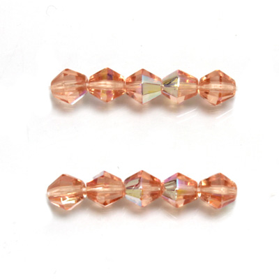 Czech Glass Fire Polished Bead - Bicone 06MM ROSALINE AB