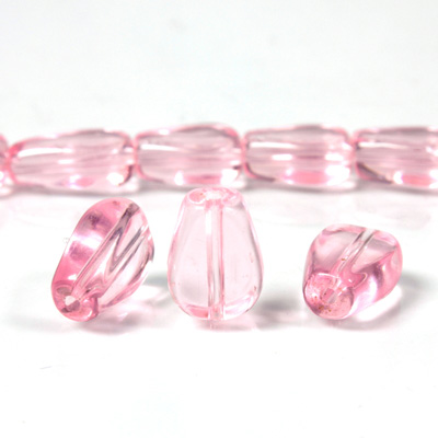 Glass Bead TablePolished -  Pear 11x8MM PINK