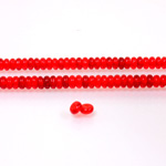 Czech Pressed Glass Bead - Smooth Rondelle 4MM RUBY