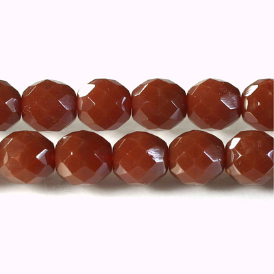 Czech Glass Fire Polish Bead - Round 10MM CORNELIAN