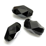 Plastic Bead - Opaque Faceted Fancy Stone -22x10MM JET