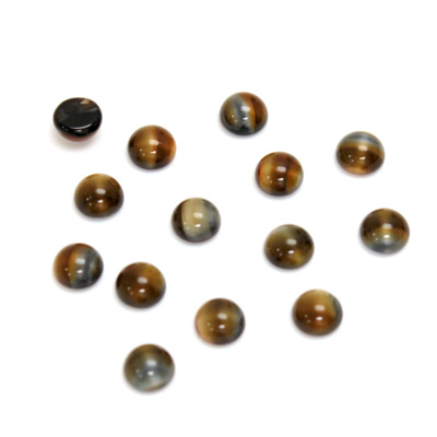 Glass Medium Dome Cabochon - Round 05MM TIGEREYE