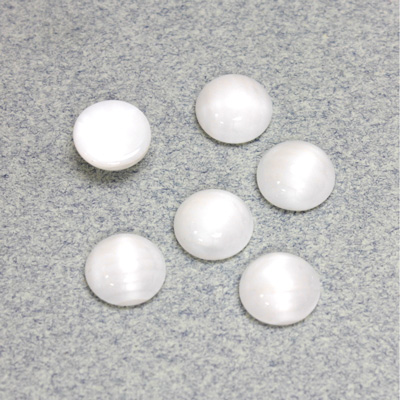 Glass Medium Dome Cabochon - Round 09MM MOONSTONE WHITE