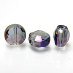 Chinese Cut Crystal Bead Side Drilled Coin - Round 08MM AMETHYST LUMI COAT