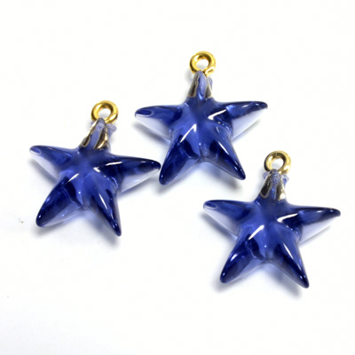 Plastic Pendant - Star with Brass Loop 15MM MONTANA