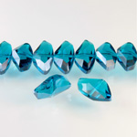 Chinese Cut Crystal Bead - Fancy 19x10MM TEAL LUSTER