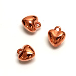 Metalized Plastic Pendant- Smooth Heart 12MM COPPER