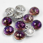 Glass Flat Back Faceted 3/4 Ball - 15MM HELIOTROPE