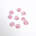 Fiber-Optic Flat Back Stone with Faceted Top and Table - Round 05MM CAT'S EYE LT PINK