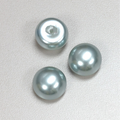 Glass High Dome Cabochon Pearl Dipped - Round 16MM LT BLUE