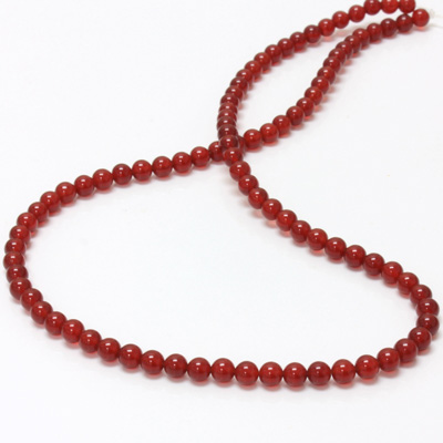 Gemstone Bead - Smooth Round 04MM CORNELIAN