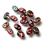 Preciosa Czech Glass 2-Hole Seed Bead - Twin 2.5x5MM 01520 BERRY CRYSTAL