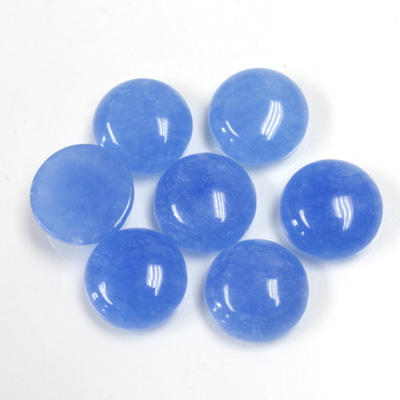 Gemstone Flat Back Cabochon - Round 11MM QUARTZ DYED #12 CALCEDON