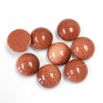 Man-made Cabochon - Round 10MM BROWN GOLDSTONE