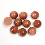 Man-made Cabochon - Round 08MM BROWN GOLDSTONE