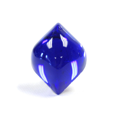 Glass Lampwork High Dome Foiled Cabochon - Fancy Navette 25x18MM SAPPHIRE