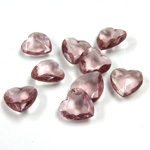 Glass Point Back Tin Table Cut (TTC) Unfoiled - Heart Shape 12x11MM LT AMETHYST