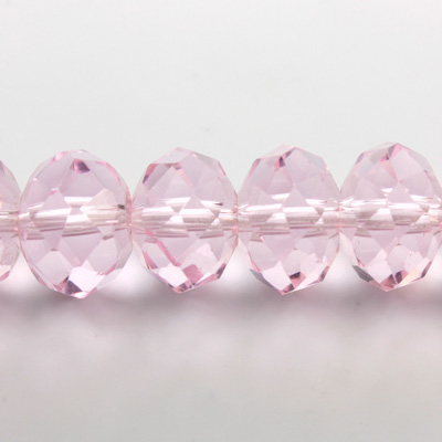 Chinese Cut Crystal Bead - Rondelle 09x12MM PINK