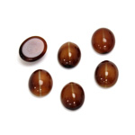 Glass Medium Dome Cabochon - Oval 10x8MM CAT'S EYE BROWNHORN