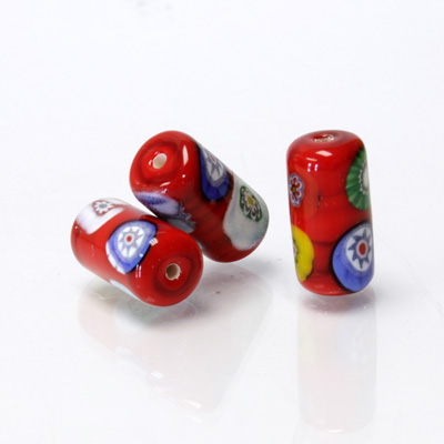 Glass Lampwork Bead - Tube Smooth 16x6MM VENETIAN RED