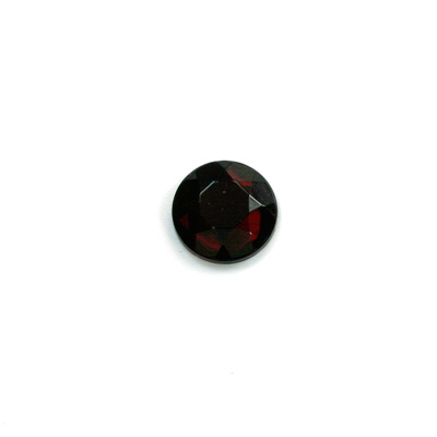 Glass Flat Back Rose Cut Fancy Foiled Stone - Round  09MM GARNET