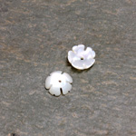 Shellstone Flower Carved Round with Center Hole 08MM WHITE MOP