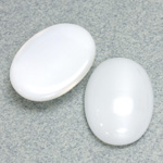 Glass Medium Dome Cabochon - Oval 25x18MM MOONSTONE WHITE